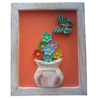 kit 2 quadros em madeira 25cm