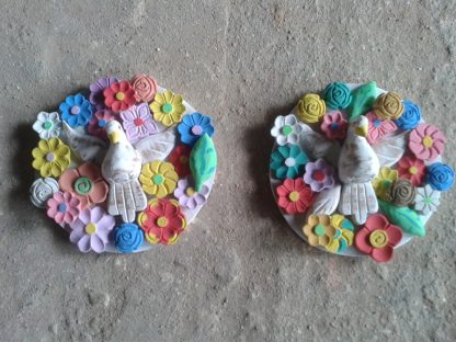 mandala de flores e divino 21cm, em madeira - Imagem 2