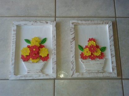 quadro com flores em madeira 40x30cm - Imagem 2