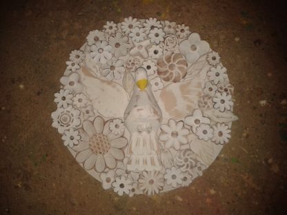 mandala de divino com flores em madeira 45cm - Imagem 2