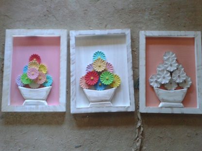 quadro com flores 40x30cm, em madeira - Imagem 2