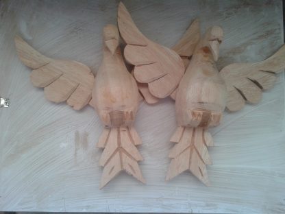kit  com 5 divinos 20cm em madeira crua - Imagem 2