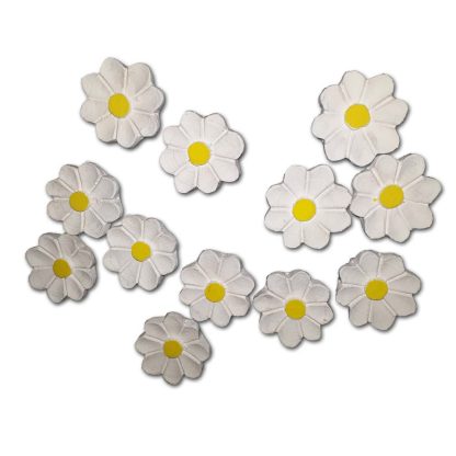 kit 30 flores pintadas 3cm, em madeira