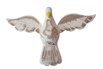 Kit 3 Pombinha Branca Divino Espirito Santo Madeira 35cm