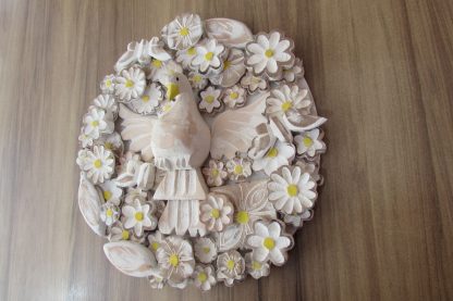 Quadro Divino Redondo Espirito Santo Resplendor Flores Decorativas - Imagem 4