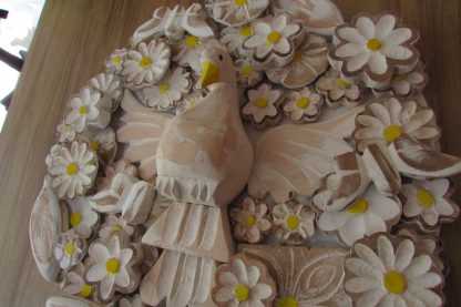 Quadro Divino Redondo Espirito Santo Resplendor Flores Decorativas - Imagem 6