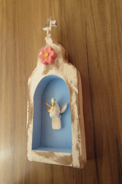 Capela Oratório Rústico Espirito Santo Artesanal Religioso - Imagem 4