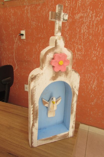 Capela Oratório Rústico Espirito Santo Artesanal Religioso - Imagem 7