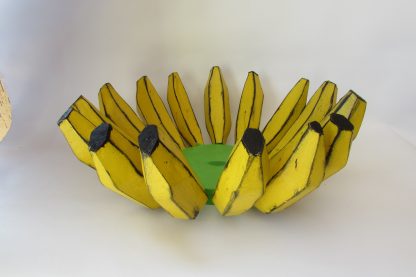 Fruteira Redonda Madeira Artesanal Decorativa Banana Mesa Cozinha - Imagem 4