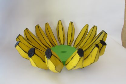 Fruteira Redonda Madeira Artesanal Decorativa Banana Mesa Cozinha - Imagem 3