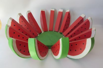 Fruteira Redonda Madeira Rústica Artesanal Melancia Cozinha - Imagem 3
