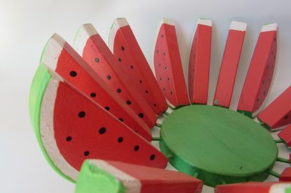 Fruteira Redonda Madeira Rústica Artesanal Melancia Cozinha - Imagem 6