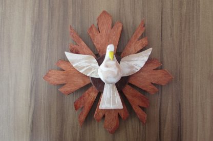Divino Espirito Santo Resplendor Escultura Artesanal 26 Cm - Imagem 5