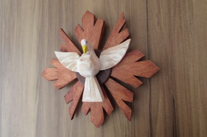Divino Espirito Santo Resplendor Escultura Artesanal 26 Cm - Imagem 6