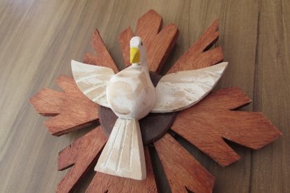 Divino Espirito Santo Resplendor Escultura Artesanal 26 Cm - Imagem 4
