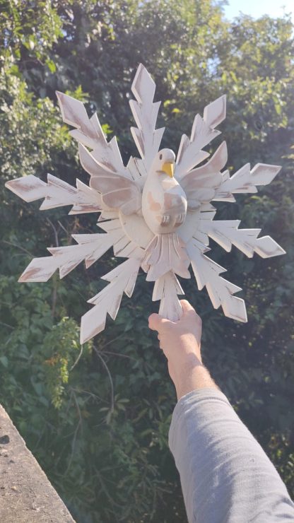 Esplendor com divino em madeira maciça, medindo 50 cm