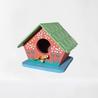 Casinha de passarinho em madeira maciça, medindo 17 cm