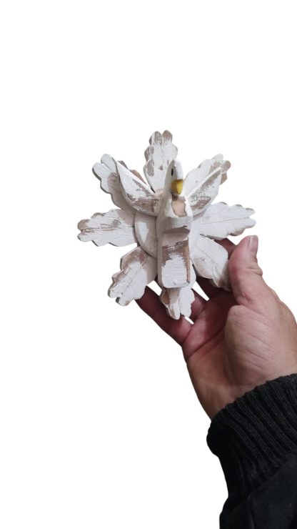 Esplendor com divino em madeira maciça, medindo 13 cm