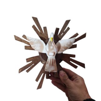 Esplendor com divino em madeira maciça, medindo 25 cm