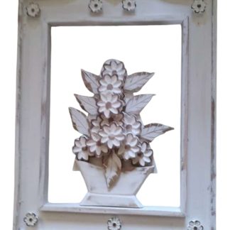 Quadro rústico de flores em madeira maciça, medindo 60 cm