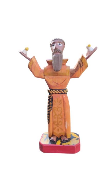 São Francisco em madeira maciça, medindo 30 cm